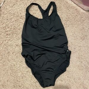 Dolfin One Piece Swim Suit Womens XXL Classic Black Swimwear Cut Out NWT